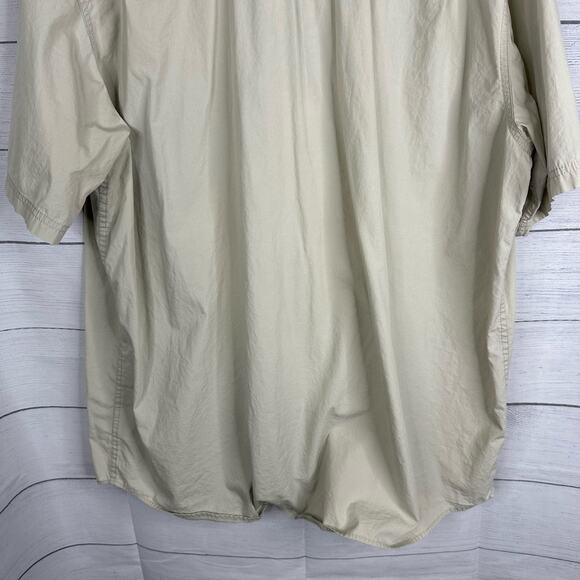 Columbia Mens size XL Short Sleeve Button Down Utility Shirt Khaki - Picture 7 of 9